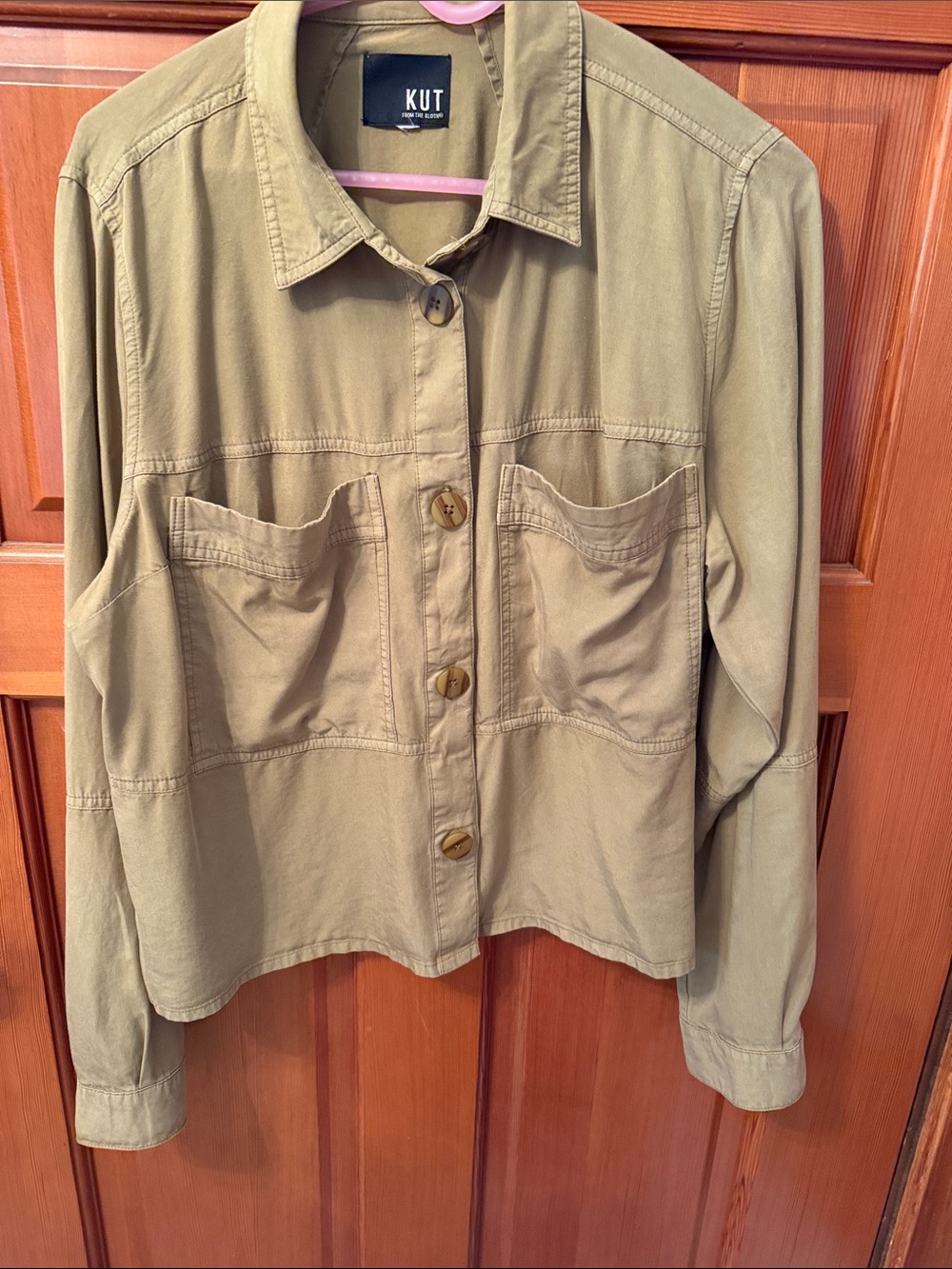 Kut from the Kloth Olive Green Utility Jacket with Patch Pockets
